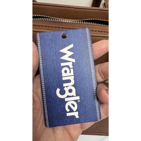 Wrangler Montana West Brown Concho Western Tote Shoulder Bag Large - Picture 7 of 8